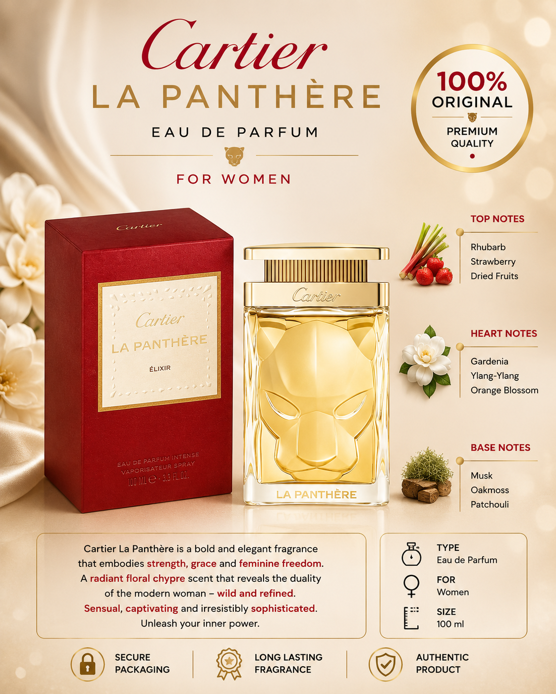 Cartier La Panthère Eau de Parfum 100ml – For Women