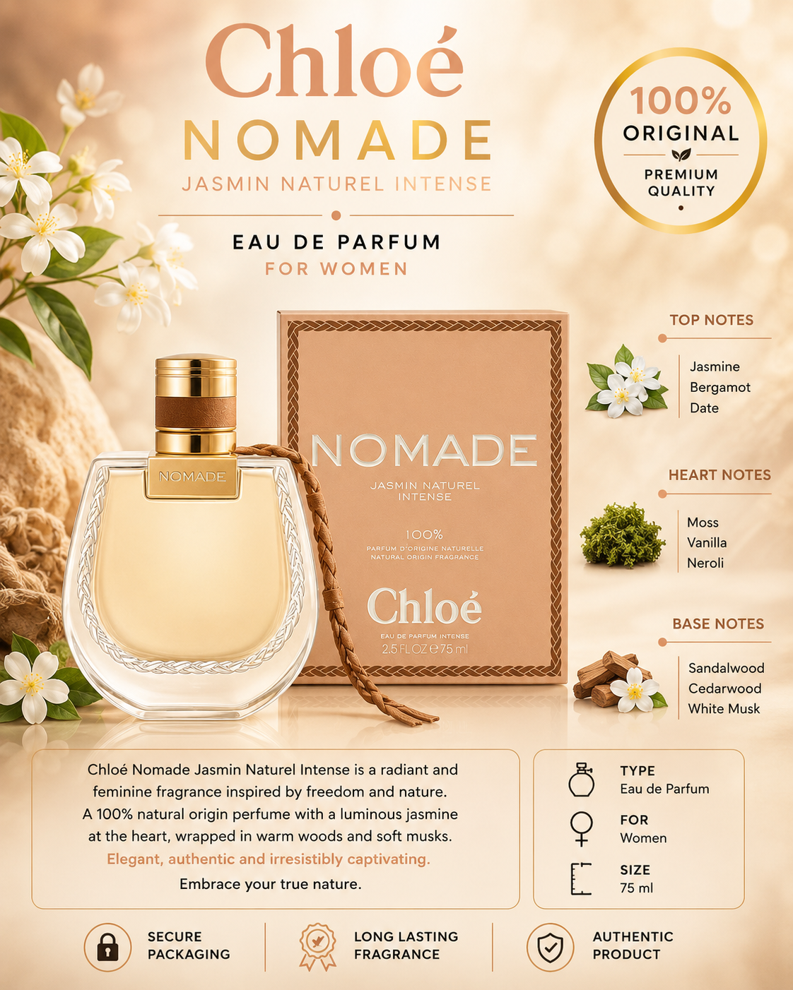 Chloé Nomade Naturelle Eau de Parfum 75ml – For Women