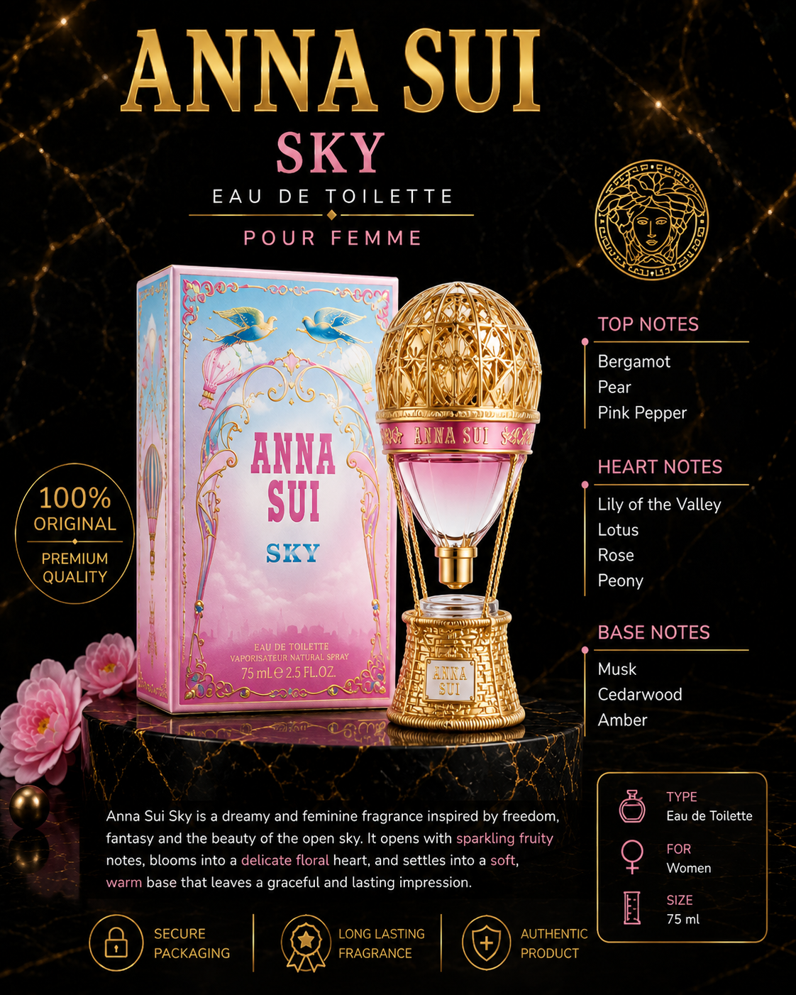 Anna Sui Sky Eau de Toilette 75ml – For Women