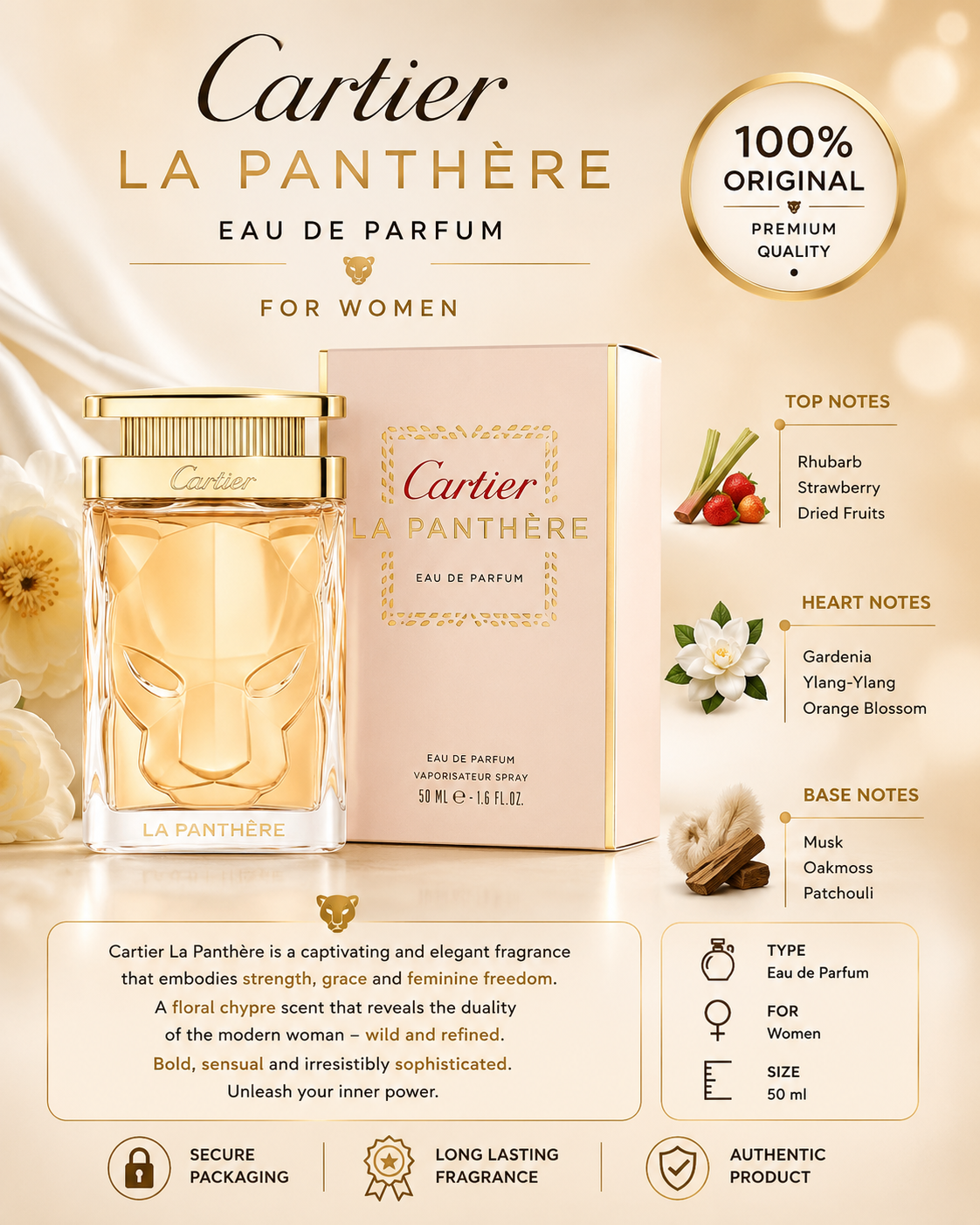 Cartier La Panthère Eau de Parfum 50ml – For Women