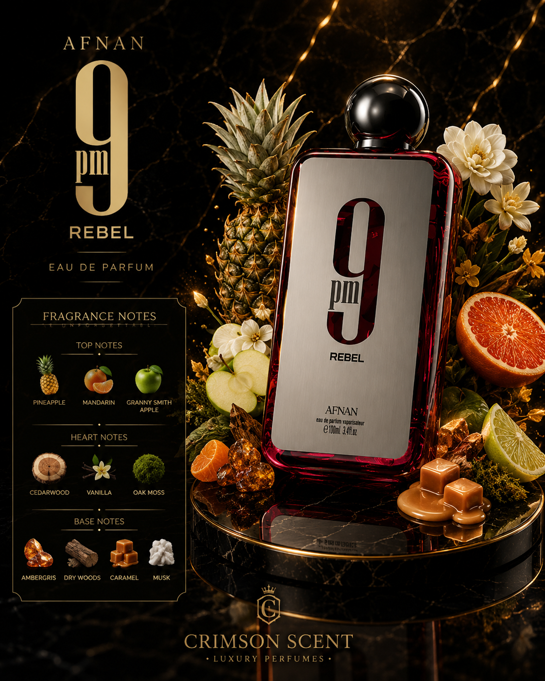 Afnan 9 Pm Rebel EDP 100 M