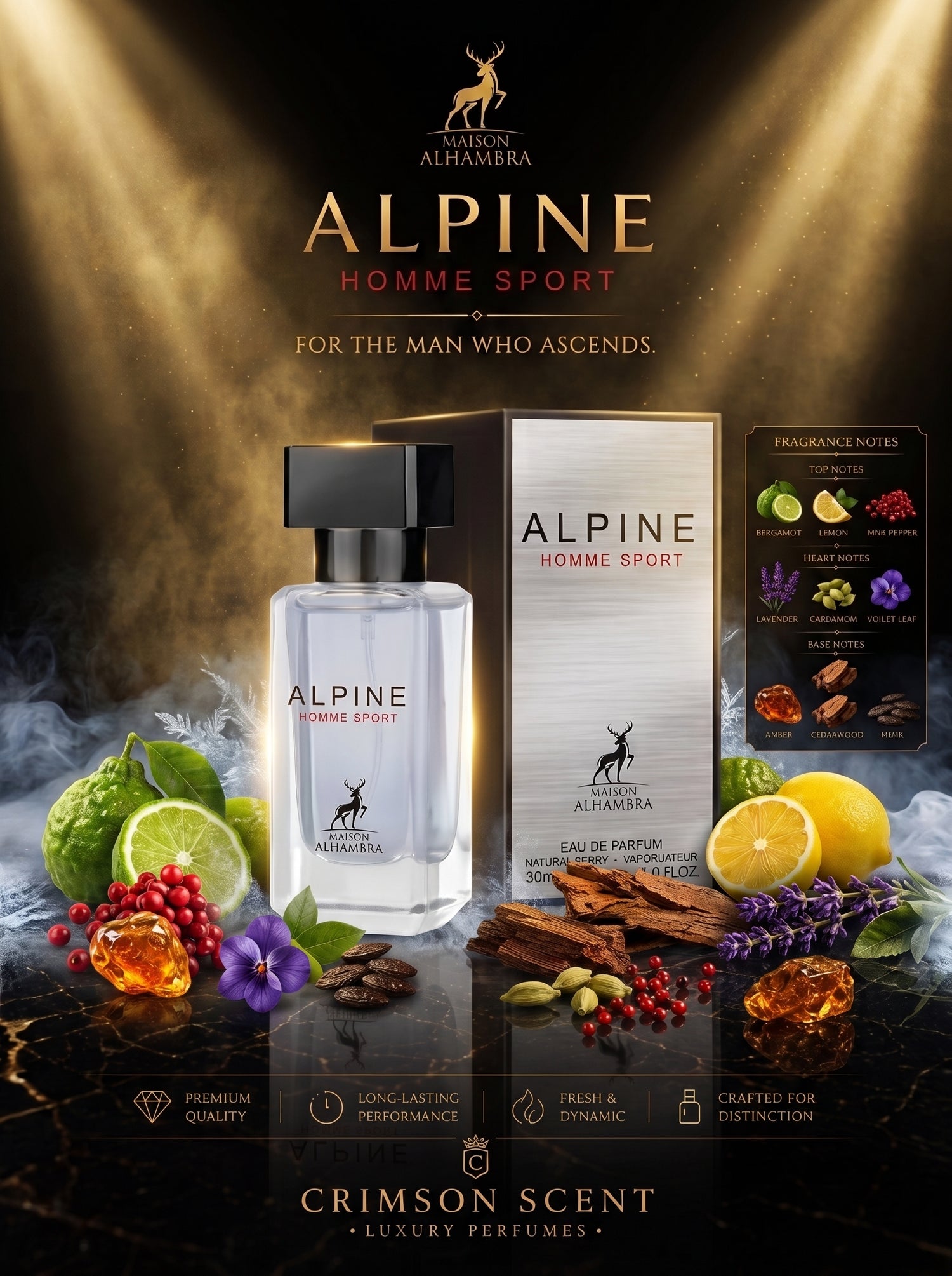 Maison Alhambra Alpine Homme Sport EDP 30 M